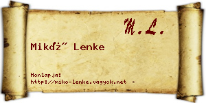 Mikó Lenke névjegykártya
