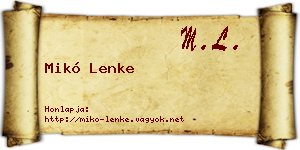 Mikó Lenke névjegykártya